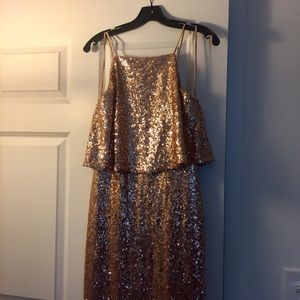 Theia Bridesmaid Rose Gold sequin, Size 10